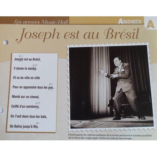 Fiche Chanson Joseph Est Au Brésil Andrex
