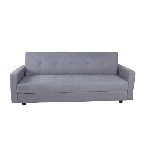 Canapé 3 places convertible clic-clac en tissu gris ANTSO