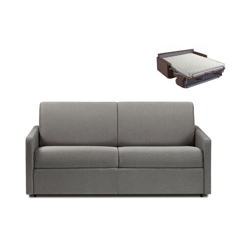 Canapé 3 places convertible express en tissu CALIFE - Gris clair - Couchage 140 cm - Matelas 14 cm