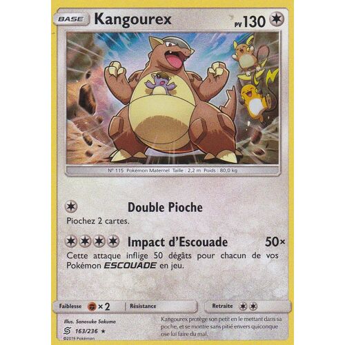 Carte Pokemon - Kangourex - 130 Pv - 163/236 - Holo Rare - Sl11 - Harmonie Des Esprits - Neuve -