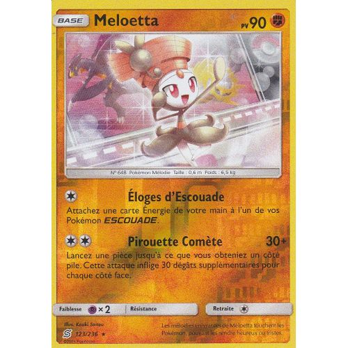 Carte Pokemon - Meloetta - 90 Pv - 123/236 - Holo Reverse - Sl11 - Harmonie Des Esprits