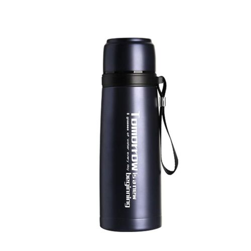 600ml Bouteille D'eau Isolée Sous Vide Flasque Thermos Étanche Pour Boissons Chaudes Et Froides Réutilisable Sans Bpa Métal En Acier Inoxydable Double Mur Isolation - Bleu