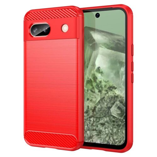 Coque pour Google Pixel 8a - housse etui silicone gel carbone + film ecran - ROUGE