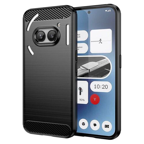 Coque pour Nothing Phone (2a) - housse etui silicone gel carbone + film ecran - NOIR