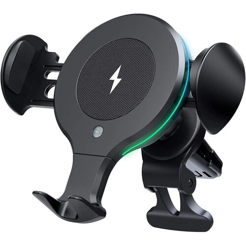 Chargeur De Voiture Sans Fil Avec Capteur Automatique Et Support De Téléphone, Charge Rapide 10 W, Compatible Avec Iphone Et Samsung, Compatibilité Universelle