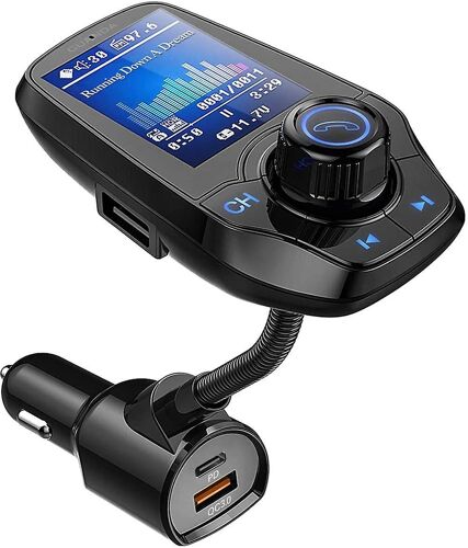 Adaptateur Bluetooth Pour Voiture Cundas Avec Transmetteur Fm, Double Port Usb De Charge Rapide, Compatibilité Universelle, Écran Lcd