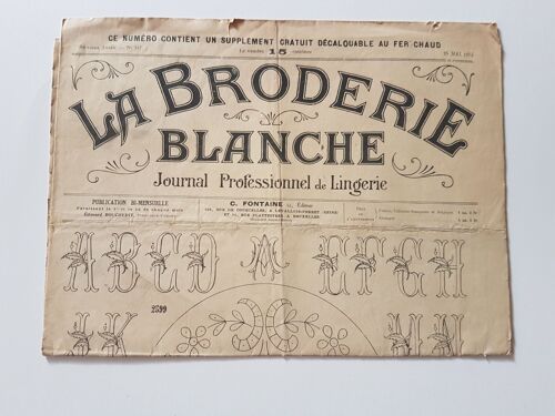 La Broderie Blanche Journal Professionnel De Lingerie N° 147 15 Mai 1914