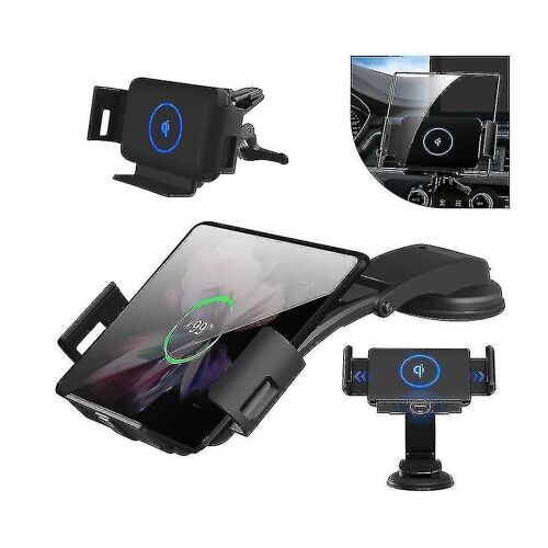 Support De Chargeur Sans Fil Pour Galaxy Z Fold 3/Fold 2 Avec Pince À Induction Automatique Et Charge Rapide 15 W
