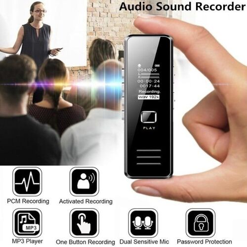 Enregistreur vocal haute performance avec écran OLED, 20 heures d'enregistrement, compatible MP3/WMA, conception étanche