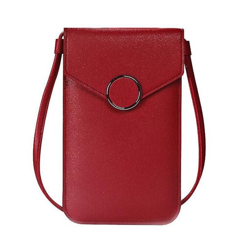 Pochette de téléphone vintage transparente pour écran tactile, en cuir artificiel, étanche, compacte et de rangement