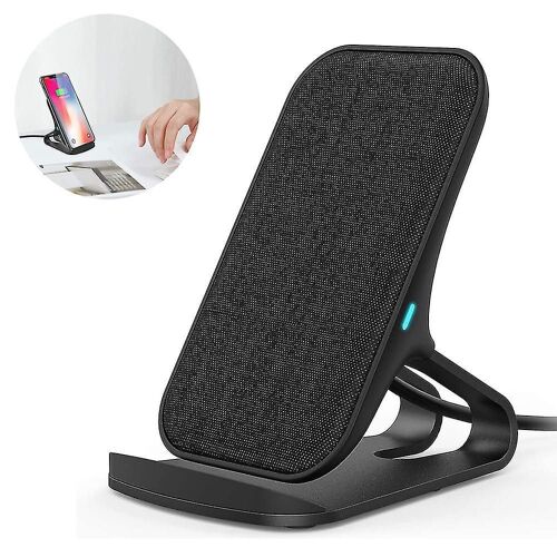 Support De Charge Sans Fil Avec Adaptateur Secteur À Charge Rapide 10 W Pour Iphone Xs Max ¿ Abs, Aluminium, Double Bobine