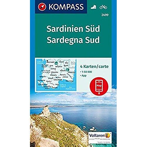 Kompass Wanderkarten-Set 2499 Sardinien Süd, Sardegna Sud (4 Karten) 1:50.000