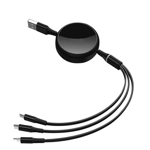 Câble De Charge Rapide Universel 1,2 M En Alliage Tpe Pour Iphone, Micro Usb, Type-C - Blanc, Noir, Rouge