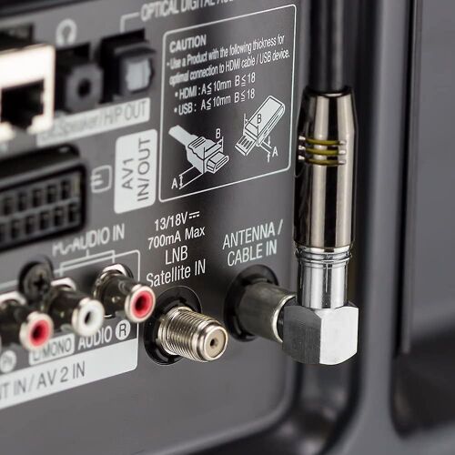 Adaptateur Coaxial 90 Degrés En Alliage De Zinc Argenté Nickelé Pour Antenne Tv - Durable Et Portable