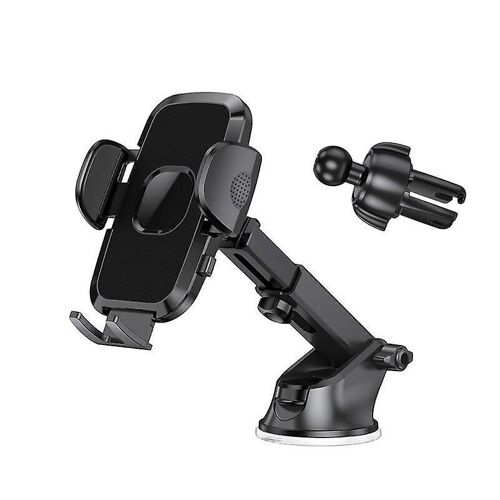 Support De Téléphone De Voiture 3 En 1 À Bras Long Pour Tableau De Bord Et Grille D'aération De Pare-Brise Avec Rotation À 360 Degrés