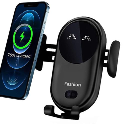Chargeur de voiture sans fil, support de téléphone de voiture à serrage automatique à charge rapide Qi, grille d'aération - Sortie : chargeur de voiture sans fil, support de téléphone de voiture à serrage automatique à charge rapide Qi