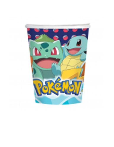 8 Gobelets En Carton Pokémon 250 Ml Taille Unique