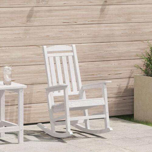 Vidaxl Chaise Berçante De Jardin Blanche 70x92x107 Cm Hdpe