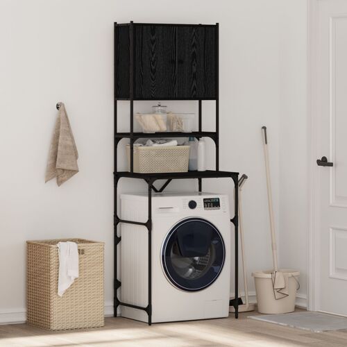 vidaXL Meuble à linge Chêne Noir 68x48.5x194 cm