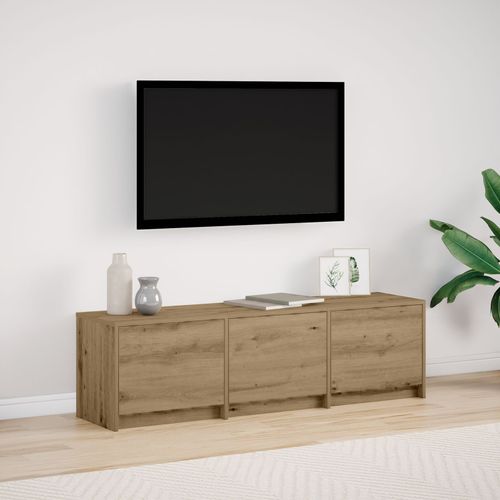 Vidaxl Meuble Tv Avec Led Chêne Artisanal 140x34x40 Cm Bois D'ingénierie