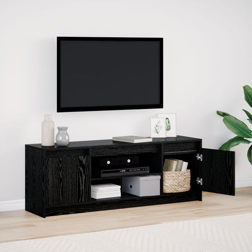 Vidaxl Meuble Tv Avec Led En Chêne Noir 139,5x34x50 Cm Bois D'ingénierie