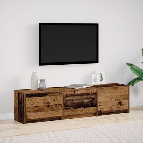 Vidaxl Meuble Tv Avec Led Vieux Bois 162,5x34x40 Cm Bois Aggloméré
