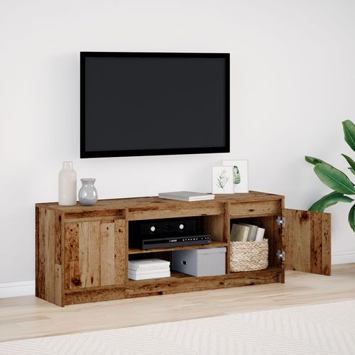 Vidaxl Meuble Tv Avec Led Bois Vieilli 139,5x34x50 Cm Bois D'ingénierie