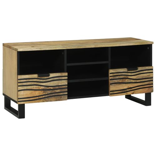 Vidaxl Meuble Tv 100x33.5x46 Cm En Bois De Manguier Massif