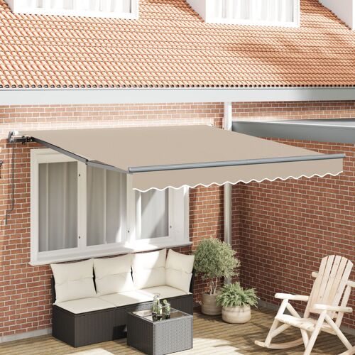 Auvent Rétractable Manuel Vidaxl Beige 350x250 Cm, Tissu De Remplacement Pour Auvent Vidaxl Pour Cadre 3,5x2,5 M Beige