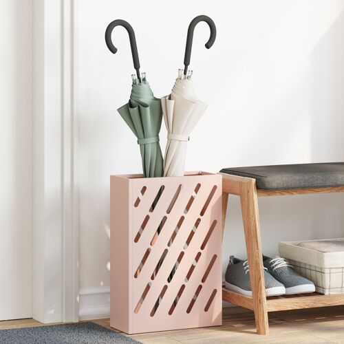 Vidaxl Porte-Parapluies Rose Métal Moyenne Motif Porte-Parapluies
