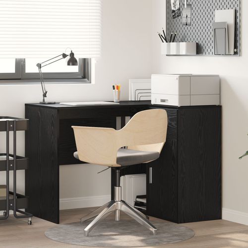 Vidaxl Bureau D'angle En Chêne Noir 102x88x75 Cm En Bois D'ingénierie