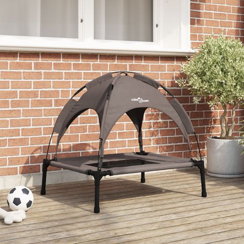 Vidaxl Lit Pour Chien Surélevé Marron Métal 76 X 62 X 70.5 Cm Pliable