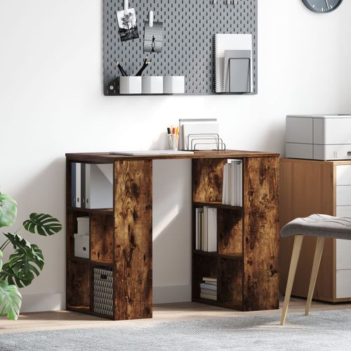Vidaxl Bureau D'angle Chêne Fumé Bois D'ingénierie Moyen Bureau D'angle
