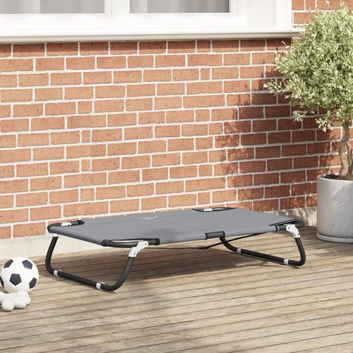 Vidaxl Lit Pour Chien Pliant Gris Clair S Tissu Oxford Et Acier