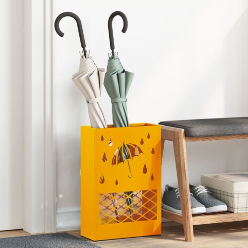 Vidaxl Porte-Parapluies Jaune Moutarde Acier Moyen