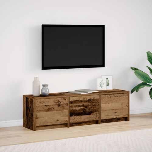 Vidaxl Meuble Tv Avec Led Bois Vieilli 140x34x40 Cm Bois Reconstitué