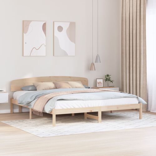 vidaXL Cadre de lit avec tête de lit 180x200 cm en bois massif de pin