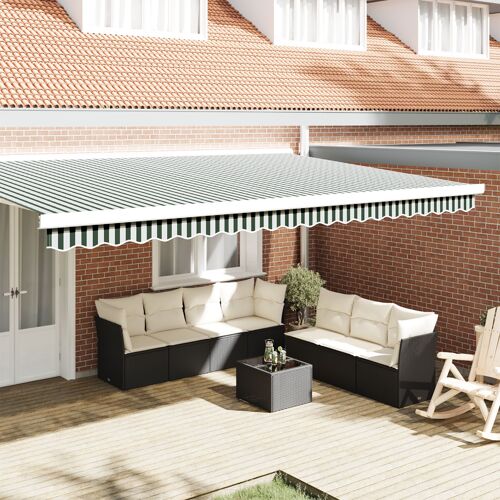 Vidaxl Baldaquin Pour Cadre De 5 M Vert Et Blanc 4.8x0.2 M
