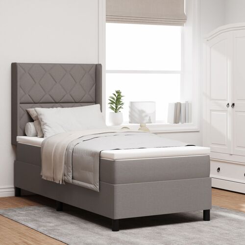 vidaXL lit box spring avec matelas taupe 90x200 cm en tissu