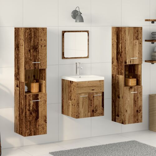 Vidaxl Ensemble De Meubles De Salle De Bain 4 Pièces En Bois Récupéré