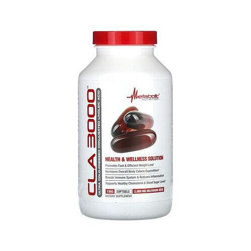 Metabolic Nutrition, Cla 3000, 180 Capsules À Enveloppe Molle (1000 Mg Par Capsule À Enveloppe Molle) 