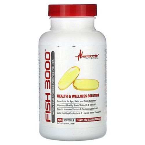 Metabolic Nutrition, Poisson 3000, 90 Capsules À Enveloppe Molle (1000 Mg Par Capsule À Enveloppe Molle)