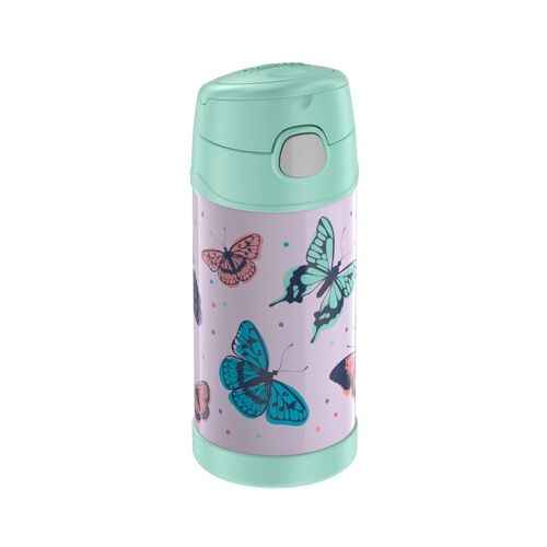Thermos Gourde Isotherme Funtainer Straw Bottle, Papillons