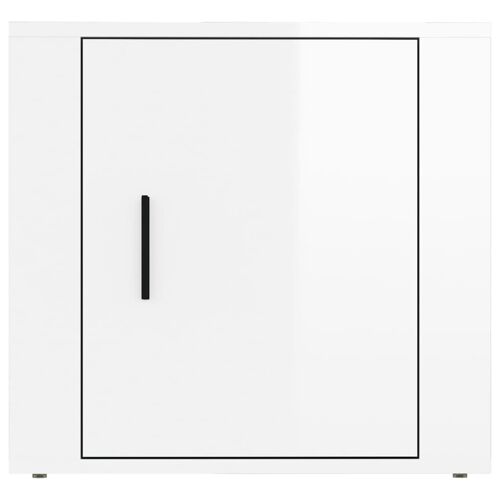 vidaXL Table de chevet Blanc brillant 50x39x47 cm