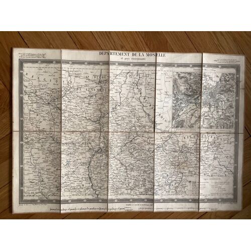 Carte Vintage Département De La Moselle (Fietta Frères)