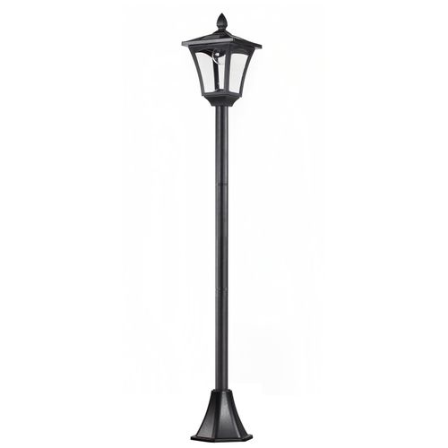 Outsunny Luminaire Extérieur Solaire Lampadaire Lanterne Classique Led 40 Lm Dim. 18l X 18l X 160h Cm Noir