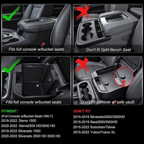Organiseur De Console Centrale Pour Gmc Sierra 2019 ¿ 2022/Chevy Silverado 1500 Et Pour Sierra/Silverado 2500hd/3500hd 2020-2022