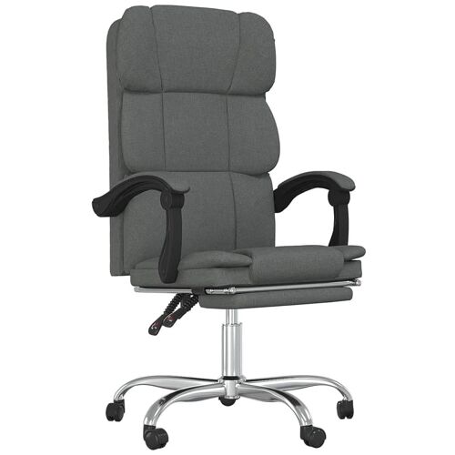 vidaXL Fauteuil inclinable de bureau Gris foncé Tissu