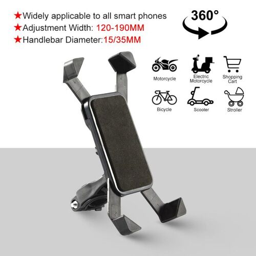 Support De Téléphone Portable Rotatif À 360 ° Pour Voiture, Moto, Vélo, Scooter Électrique, Guidon, Accessoires
