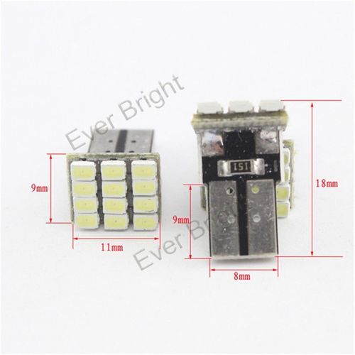 Ampoule De Lampe De Lecture De Carte De Lumière Large De Voiture, Accessoires De Voiture Universels, Blanc Brillant, T10, 1206, 12, Smd, 12 Led